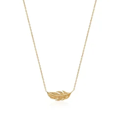 Collier femme plaqué or feuillage - UYZ35345