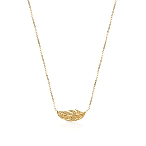 Collier femme plaqué or feuillage - UYZ35345