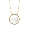 Collier femme plaqué or nacre serti clos - UW335445