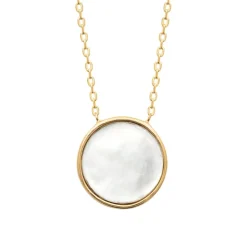 Collier femme plaqué or nacre serti clos - UW335445