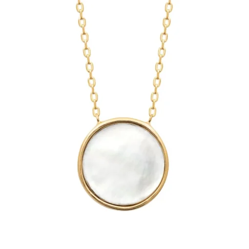 Collier femme plaqué or nacre serti clos - UW335445