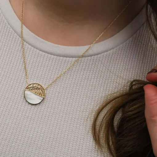 Collier femme plaqué or nacre - UW3Y0445