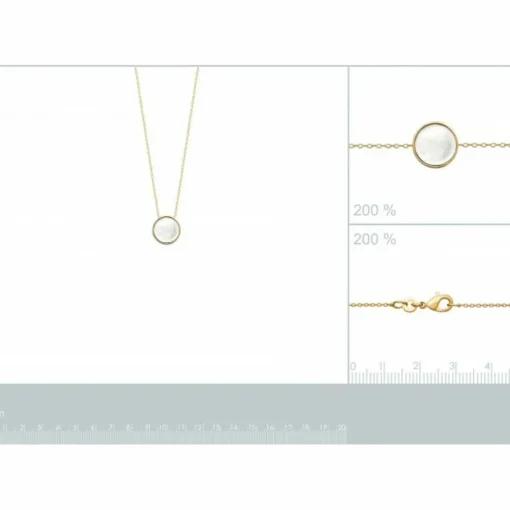 Collier femme plaqué or nacre serti clos - UW335445