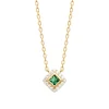 Collier femme plaqué or oxyde et pierre verte Maison de la Bijouterie UW3UV445