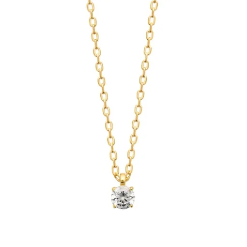 Collier Femme plaqué or oxyde de zirconium 4mm Maison de la Bijouterie UW30W445