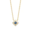 Collier femme plaqué or oxydes et pierre bleue Maison de la Bijouterie UW3UV545