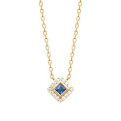 Collier femme plaqué or oxydes et pierre bleue Maison de la Bijouterie UW3UV545