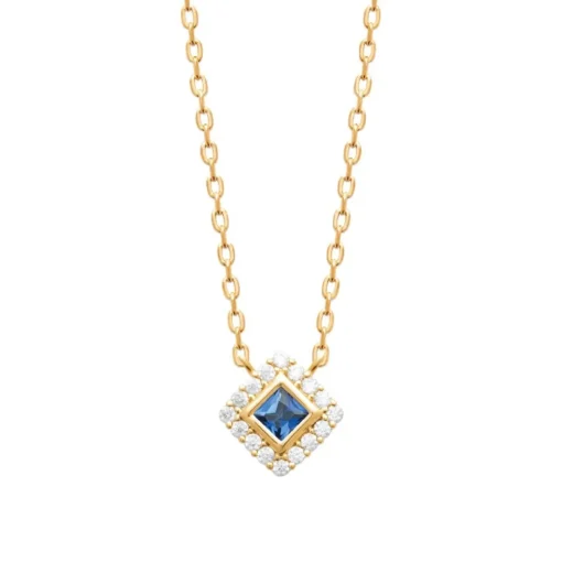 Collier femme plaqué or oxydes et pierre bleue Maison de la Bijouterie UW3UV545
