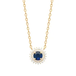 Collier femme plaqué or oxyde et pierre bleue Maison de la Bijouterie UW3UVZ45