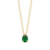 Collier femme plaqué or pendentif oxyde verte Maison de la Bijouterie UW3UW645