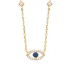 Collier femme plaqué or pendentif œil pierre bleue Maison de la Bijouterie UW3U5V45