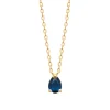Collier femme plaqué or pendentif oxyde bleue Maison de la Bijouterie UW3UW545