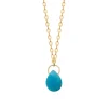 Collier femme plaqué or pendentif apatite Maison de la Bijouterie UW40Y045