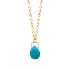 Collier femme plaqué or pendentif apatite Maison de la Bijouterie UW40Y045