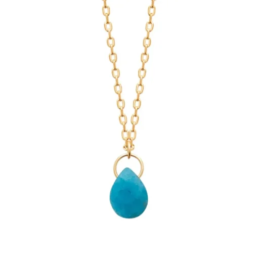 Collier femme plaqué or pendentif apatite Maison de la Bijouterie UW40Y045