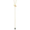 Collier femme plaqué or pendant labradorite Maison de la Bijouterie UW40Z345