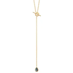 Collier femme plaqué or pendant labradorite Maison de la Bijouterie UW40Z345