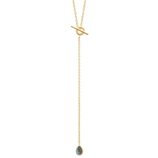 Collier femme plaqué or pendant labradorite Maison de la Bijouterie UW40Z345