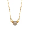 Collier femme plaqué or pendentif labradorite Maison de la Bijouterie UW400Z45