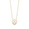 Collier femme plaqué or pierre de lune serti griffe - UW3ZU445