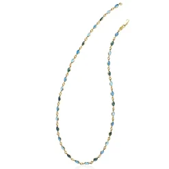 Collier Femme plaqué or pierres bleues cristal Maison de la Bijouterie YVV0VZ45