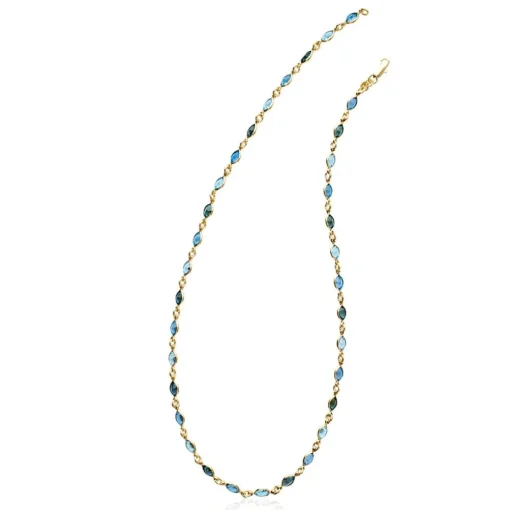 Collier Femme plaqué or pierres bleues cristal Maison de la Bijouterie YVV0VZ45
