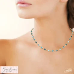 Collier Femme plaqué or pierres bleues cristal Maison de la Bijouterie YVV0VZ45