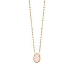 Collier femme plaqué or quartz rose - UW3ZY645