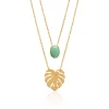 Collier femme plaqué or serti clos - UW30Y645