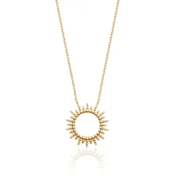 Collier femme plaqué or serti clos - UYZ60Y45