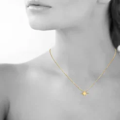 Collier femme plaqué or étoile Maison de la Bijouterie UYZ40W45 Plaqué or