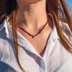 Collier Femme Sloya Lumia Oeil de Tigre