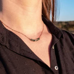 Collier Femme Sloya Piana Agate Aquatique