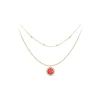 Collier Femme So Charm - B2126-ROUGE+B2370-DORE - Collier Mode Doré