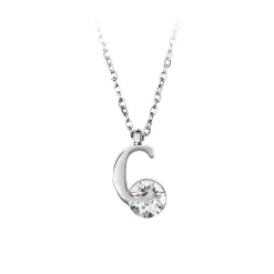Collier Femme So Charm - B1498-C - Collier Initiale Argenté