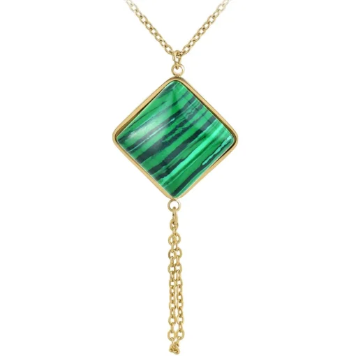 Collier Femme So Charm - B3040-MALACHITE - Collier Mode Doré