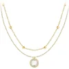 Collier Femme So Charm - B2126-BLANC+B2370-DORE - Collier Mode Doré