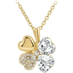 Collier Femme So Charm - B128-DORE-CRYS - Collier Trèfle Doré