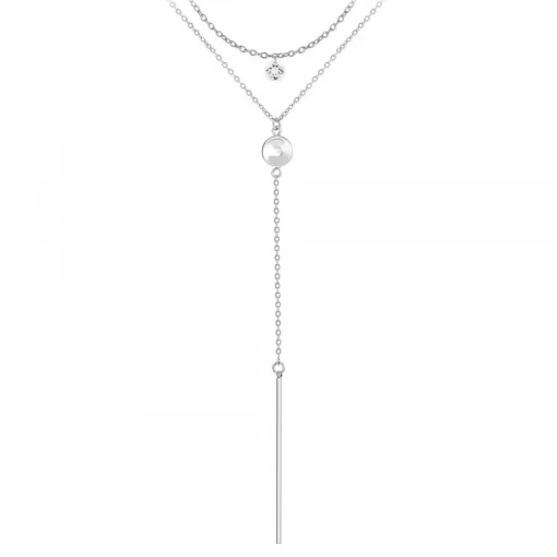 Collier Femme So Charm - B2276-ARGENT+B2382-ARGENT-10001-CRYS - Collier Mode Argenté