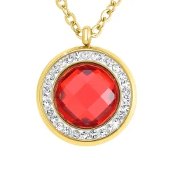 Collier Femme So Charm - B2126-ROUGE - Collier Mode Doré