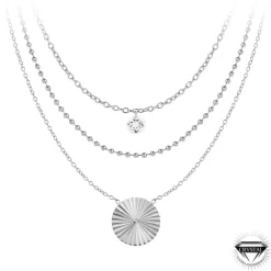 Collier Femme So Charm - B2115-ARGENT+B2382-ARGENT-10001-CRYS+B2385-ARGENT - Colliers Mode Argentés