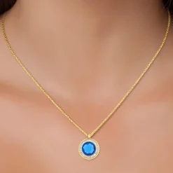 Collier Femme So Charm - B2126-BLEU - Collier Mode Doré