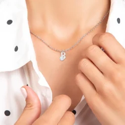 Collier Femme So Charm - B1498-B - Collier Initiale Argenté