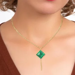 Collier Femme So Charm - B3040-MALACHITE - Collier Mode Doré