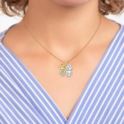 Collier Femme So Charm - B128-DORE-CRYS - Collier Trèfle Doré