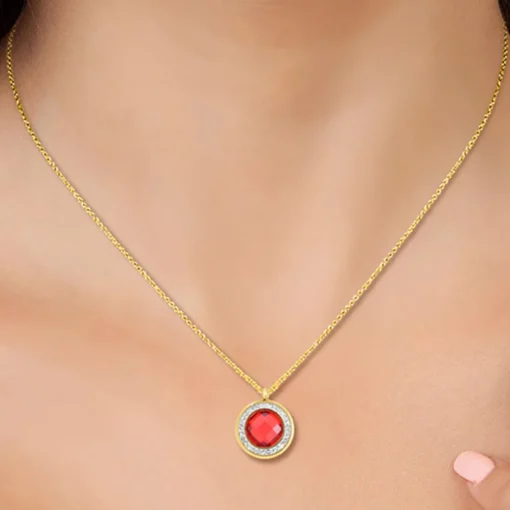 Collier Femme So Charm - B2126-ROUGE - Collier Mode Doré