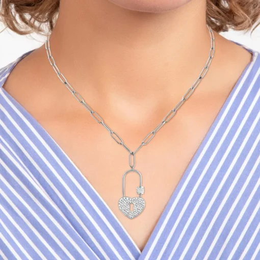 Collier Femme So Charm - B3270-ARGENT - Collier Cadenas Argenté
