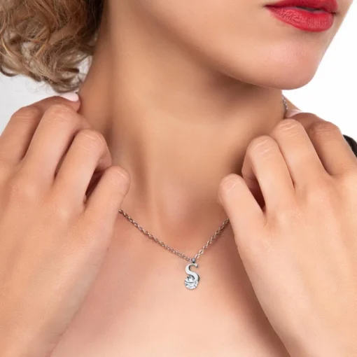 Collier Femme So Charm - B1498-S - Collier Initiale Argenté