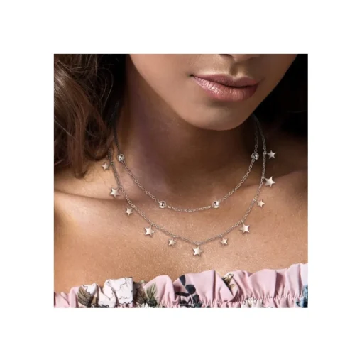 Collier Femme So Charm - B2263-ARGENT+B2370-ARGENT - Collier Mode Argenté