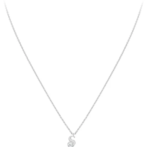 Collier Femme So Charm - B1498-S - Collier Initiale Argenté